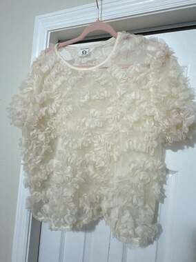 Wicked Majesty Short Sleeve Textured Rosette Mesh Top